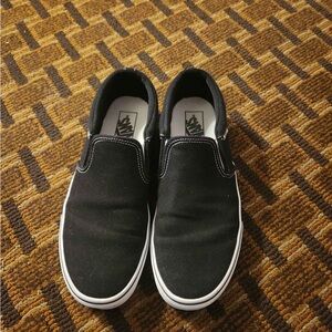 Vans Men's Black Canvas Slip-On Sneakers